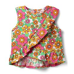 Babyhug Single Jersey Knit Sleeveless Top & Shorts Set With Floral Print - Multicolour