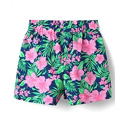 Babyhug Single Jersey Knit Sleeveless Top & Shorts Set With Floral Print - Pink
