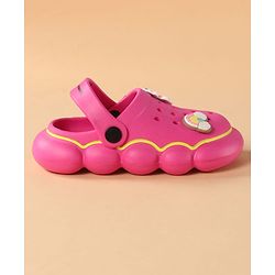 Cute Walk by Babyhug Back Strap Closure Clogs With Unicorn & Rainbow Applique - Pink