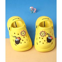 Cute Walk by Babyhug Clogs With Back Strap Closure & Sun Applique - Yellow