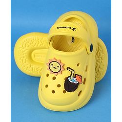 Cute Walk by Babyhug Clogs With Back Strap Closure & Sun Applique - Yellow