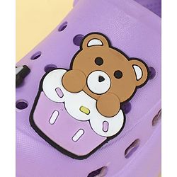 Cute Walk by Babyhug Clogs With Back Strap Closure & Teddy Applique - Purple