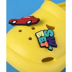 Cute Walk by Babyhug Clogs With Back Strap Closure & Car Applique - Yellow