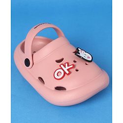 Cute Walk by Babyhug Clogs With Back Strap Closure & Kitten Applique - Pink