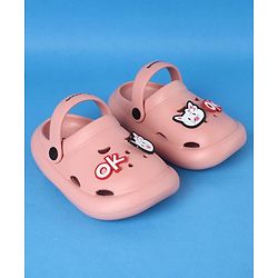 Cute Walk by Babyhug Clogs With Back Strap Closure & Kitten Applique - Pink