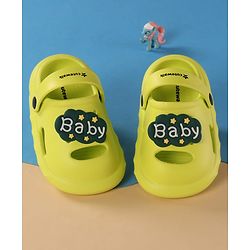 Cute Walk by Babyhug Clogs with Back Strap & Applique - Light Green