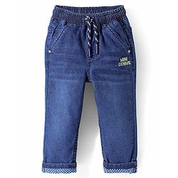 Babyhug Denim Full Length Washed Jeans With Stretch - Blue