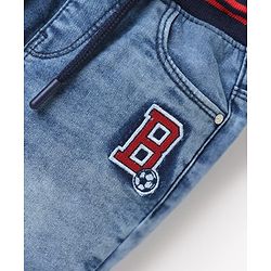 Babyhug Denim Full Length Wahsed Jeans With Stretch - Light Blue
