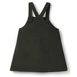 Babyhug Cotton Knit Frock & Half Sleeves Inner Tee With Floral Print & Embroidery - Dark Green