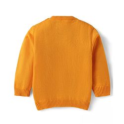 Babyhug Knitted Full Sleeves Solid Color Sweater Set with Cable Knit Design - Red