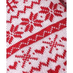 Babyhug Knitted Full Sleeves Front Open Sweater Set With Aztec Design - Red & White