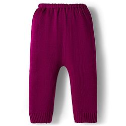 Babyhug Knitted Full Sleeves Sweater Set With Heart Fur Detailing - Wine