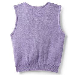 Babyhug Knitted Sleeveless Solid Front Open Sweater Vest - Lavender