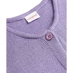 Babyhug Knitted Sleeveless Solid Front Open Sweater Vest - Lavender