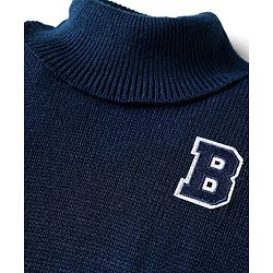 Babyhug Knit Full Sleeves Turtle Neck Pullover Sweater -Charcoal Grey