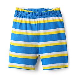 Babyhug Cotton Knit Half Sleeves Shorts Night Suit With Animal Print - Yellow & Blue