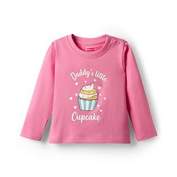Babyhug Cotton Knit Full Sleeves Night Suit with Cupcake & Heart Print - Pink