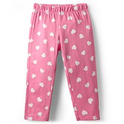 Babyhug Cotton Knit Full Sleeves Night Suit with Cupcake & Heart Print - Pink