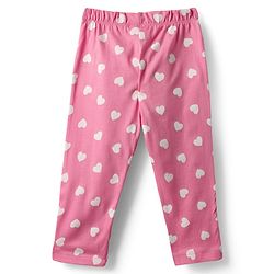 Babyhug Cotton Knit Full Sleeves Night Suit with Cupcake & Heart Print - Pink