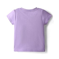 Babyhug Cotton Knit  Half Sleeves Night Suit With Animal & Heart Print - Lavender