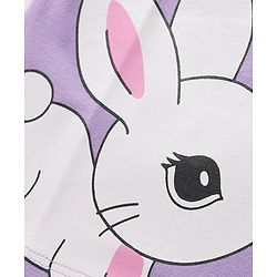 Babyhug 100% Cotton Knit Half Sleeves Night Suit With Animal & Heart Print - Lavender