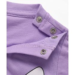 Babyhug 100% Cotton Knit Half Sleeves Night Suit With Animal & Heart Print - Lavender