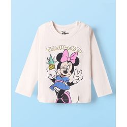 Babyhug Disney Single Jersey Knit Full Sleeve T-Shirt with Minnie Mouse Graphic Pack of 3 - Limegreen & White
