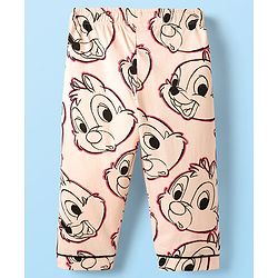Babyhug Disney 100% Cotton Full Sleeves Front Open Co-Ords Night Suit With Chip 'N Dale Print - Pink