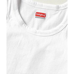 Babyhug 100% Cotton Knit Solid Color Sandos With Pack of 3 - White
