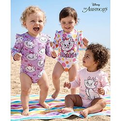 Babyhug Disney Interlock Knit Full Sleeves Onesies With Aristocats Marie Graphics Pack Of 3 - Pink White & Purple