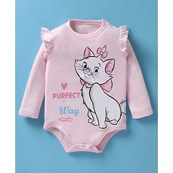 Babyhug Disney Interlock Knit Full Sleeves Onesies With Aristocats Marie Graphics Pack Of 3 - Pink White & Purple