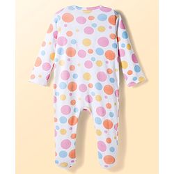 Babyhug Disney Interlock Knit Full Sleeves Footed Sleepsuits with Aristocats Marie Graphics Pack of 2 - Lilac & White
