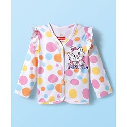 Babyhug Disney Interlock Knit Full Sleeves Jhablas With Aristocats Marie Print Pack Of 3 - Pink Purple & White