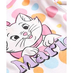 Babyhug Disney Interlock Knit Full Sleeves Printed Rompers With Marie Graphic - White
