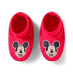 Babyhug Disney Interlock Knit Full Sleeves Mickey Mouse & Family Printed Onesies With Cap & Booties Set  - Red & White