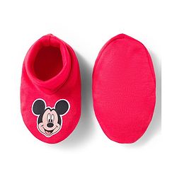 Babyhug Disney Interlock Knit Full Sleeves Mickey Mouse & Family Printed Onesies With Cap & Booties Set  - Red & White