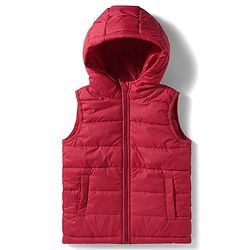 Babyhug Woven Sleeveless Solid Color Padded Hooded Jacket - Olive Green