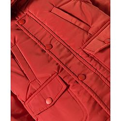 Babyhug Woven Full Sleeves Solid Color Puffer Jacket with Detachable Hood - Rust Orange