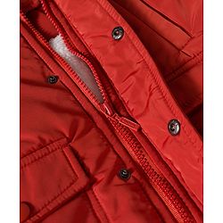 Babyhug Woven Full Sleeves Solid Color Puffer Jacket with Detachable Hood - Rust Orange