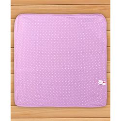 Babyhug Cotton Terry Knit Hooded Towel with Dotted Design & Deer Print L 76 x B 76 cm - Purple