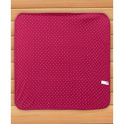 Babyhug Terry Knit Hooded Towel With Animal & Polka Dot Print L 76.2 x B 76.2 cm - Red