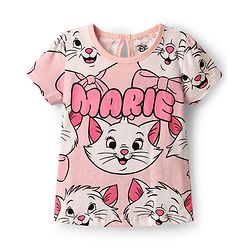 Babyhug Disney Single Jersey Knit  Half Sleeves T-Shirts With Aristocat Marie Graphics Pack Of 3 - Light Green & Pink