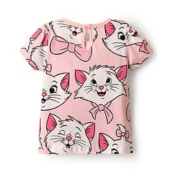 Babyhug Disney Single Jersey Knit  Half Sleeves T-Shirts With Aristocat Marie Graphics Pack Of 3 - Light Green & Pink