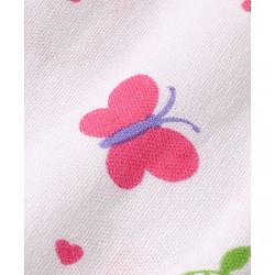 Babyhug 100% Cotton Interlock Knit Full Length Romper with Floral Print Pack of 2 - White & Purple