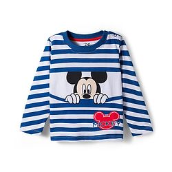 Babyhug Disney Single Jersey Knit Full Sleeves Night Suit With Mickey Mouse Graphics - Navy Blue