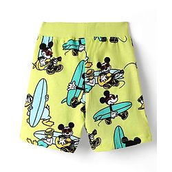 Babyhug Disney Single Jersey Knit Half Sleeves Co-ords Shirt & Shorts Set with Mickey Mouse Graphics - Limegreen
