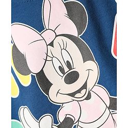 Babyhug Disney Single Jersey Knit Full Sleeves Night Suit with Minnie Mouse Graphics - Navy Blue