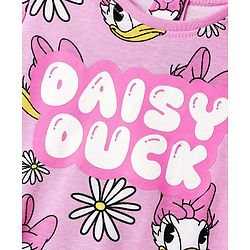 Babyhug Disney Single Jersey Knit Half Sleeves Co-ords Shorts Night Suit with Daisy Duck Graphics - Pink