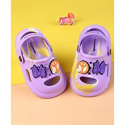 Cute Walk by Babyhug Clogs With Butterfly Applique - Purple