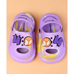 Cute Walk by Babyhug Clogs With Butterfly Applique - Purple